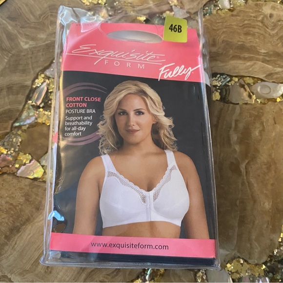 Exquisite Form Fully Wireless White Cotton Back & Posture Support Bra - Picture 6 of 6